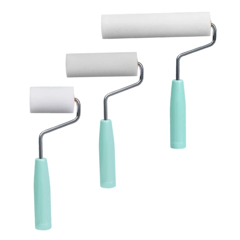 Y6GD Sponge Roller Brush Pack 10 Brushes Ergonomic Thumb Support Household Cleaning