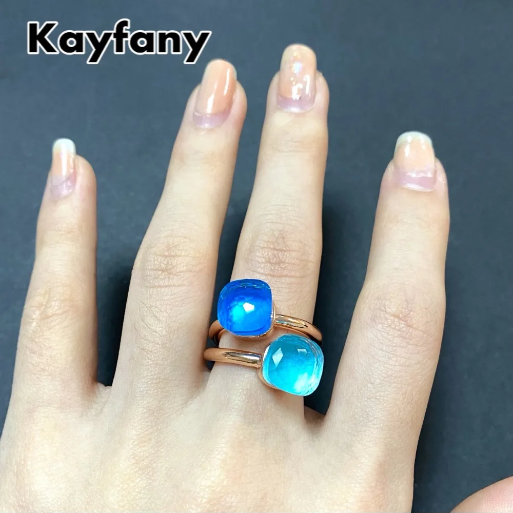 2Pcs/Set Classic Ring Stacked  Mix Color Crystal Ring 30Colors Candy Style Ring Jewelry Birthday Gift For Women