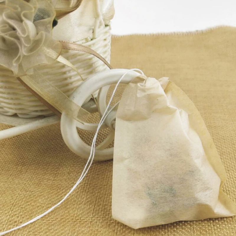 100 pçs/lote sacos de chá de papel vazios filtro cordão saquinhos de chá para erva chá solto