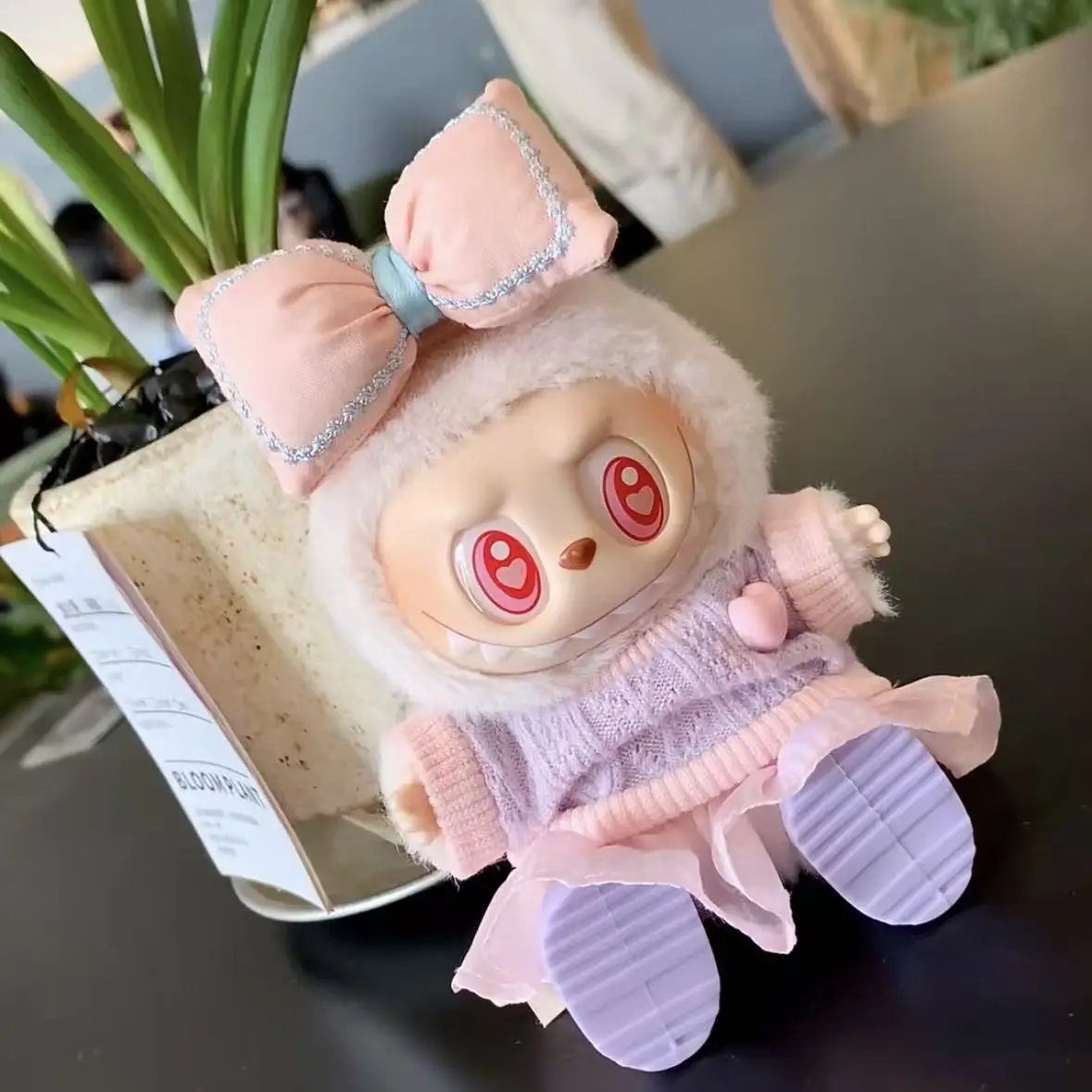 for 15-17cm Ropa Labubu & 10cm Cotton Doll Love Hoodie Pink Yarn Skirt Clothing no doll Mini Doll'S Clothes Outfit Accessories