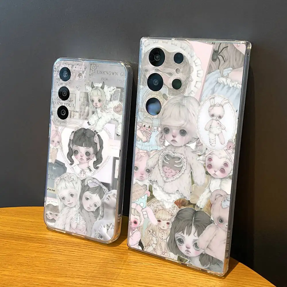 

Vintage Cute Creepy Gore Art Phone Case Silicone For Samsung S30,23,21,22,20 FE lite,S10,9,PIus Note20ultra Soft Transparent