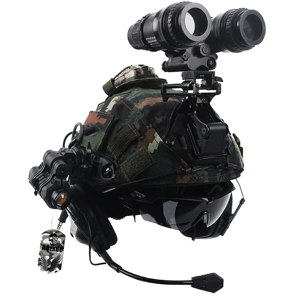 Tactical Helmet Set, Wiht Military Headset & Goggles & NVG Mount & Telescope Model Tactical Combination, for Airsoft Protective