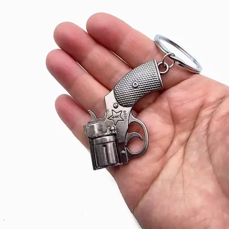 Revolver Pistol Shape DIY Modification Key Head Grip Creative Car Motorcycle Key Holder Need Manual Polishing