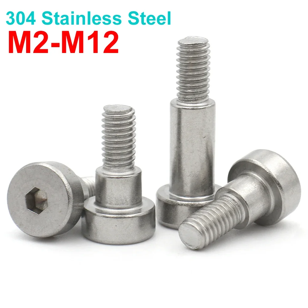 1/2/5/10pcs M2 M2.5 M3 M4 M5 M6 M8 M10 M12 304 Stainless Steel Hexagon Hex Socket Cap Head Roller Bearing Shoulder Screw Bolt