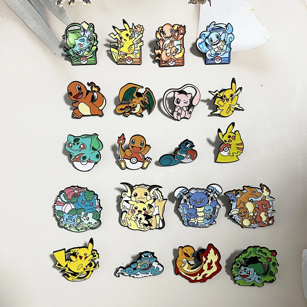 8pcs Monster Enamel Pin Set Japanese Anime Cartoon Animal Collectible Pins for Backpacks Gifts for Fans And Friends
