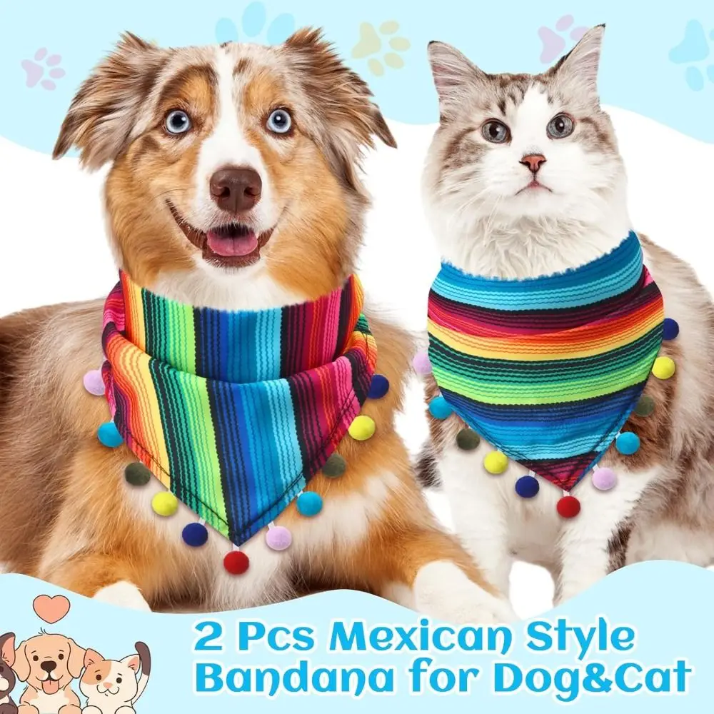 أزياء مثلث الكلب عصابات متعدد الألوان المكسيكي نمط الحيوانات الأليفة منديل قابل للتعديل وشاح الكلب مستلزمات الحيوانات الأليفة #2