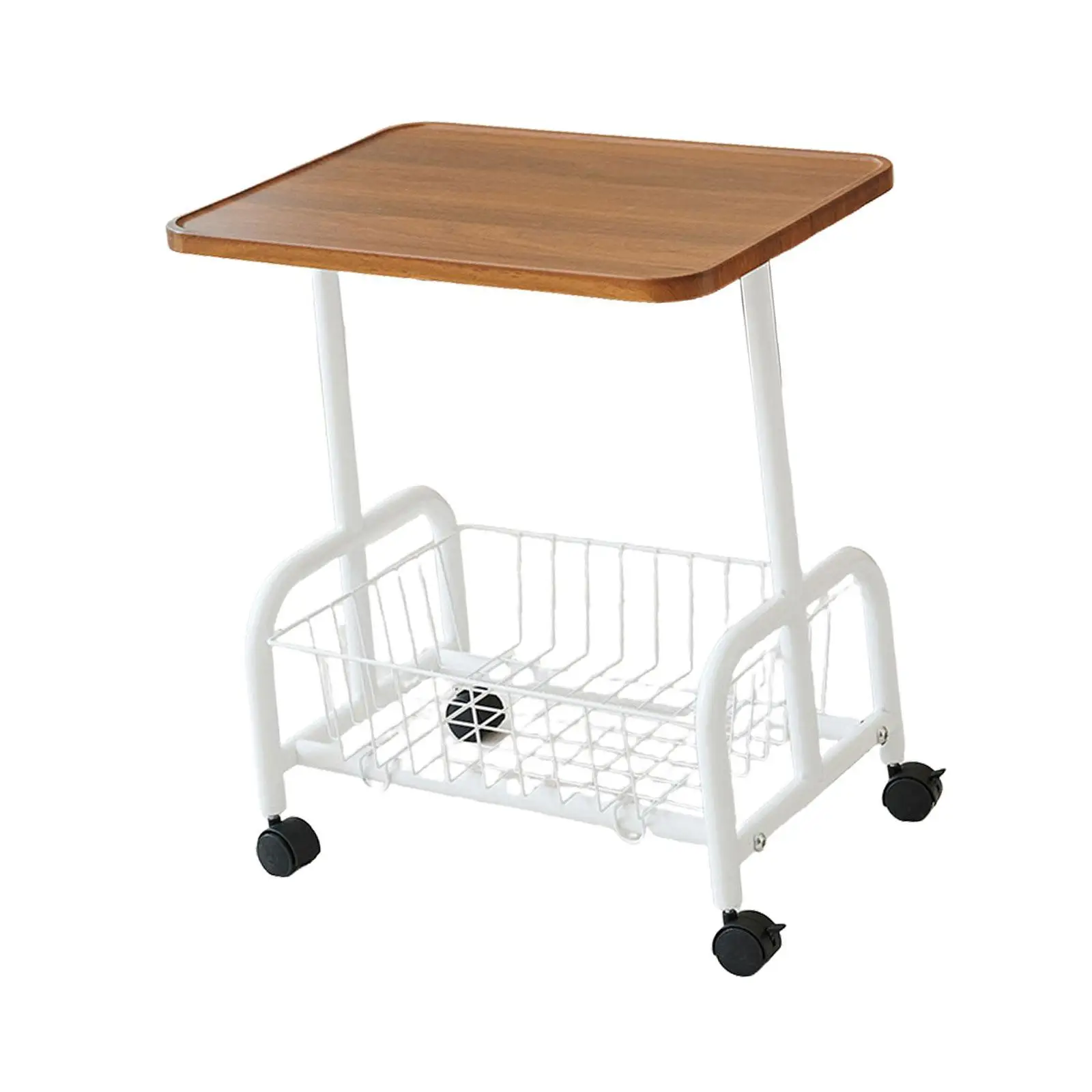 Rolling Utility Cart Mobile Side Table recliner Couch Moveable End Table with 360 Degree Rotating Wheels for Office Dorm Home