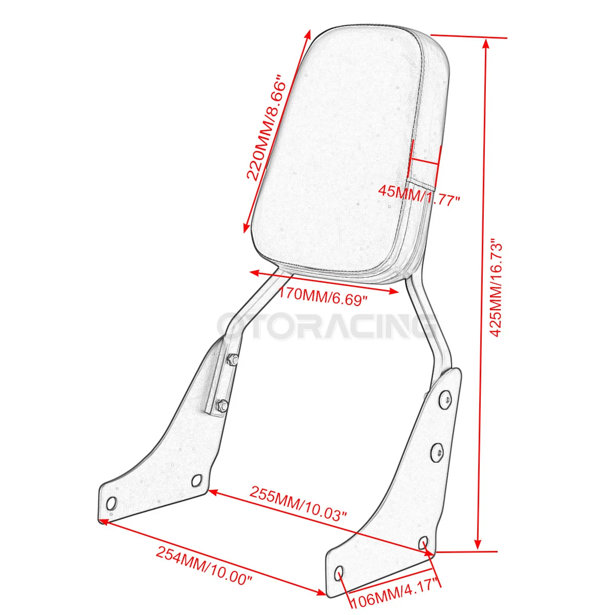 Motorcycle Backrest Sissy Bar For Honda VT1100 VT1100C Spirit VT1100C2 ACE Sabre VT1100T Shadow ACE Tour 1100 1995-2007