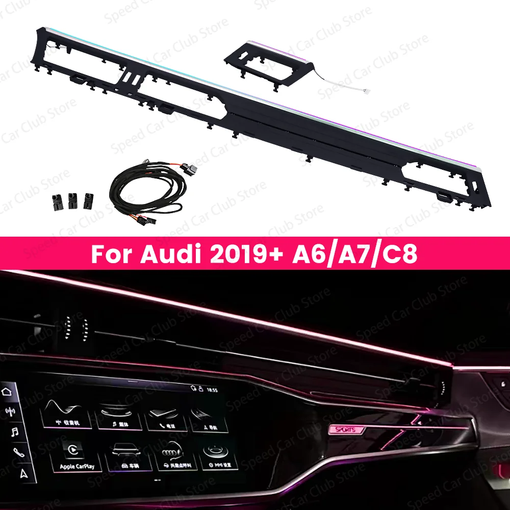 

32 Color Car Instrument Desk Lamp For Audi A6 A7 C8 2019-2024 Indoor Center Console LED Ambient light Decoration Accessories