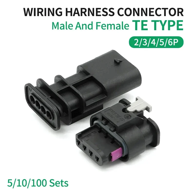 5/10/100 Sets 2P/3P/4P/5P/6P1-1718645-1 1-1670916-1TE type wiring harness connector reversing radar plug waterproof connector