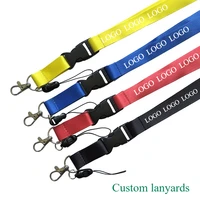 50 Uds. Logotipo colorido personalizado gratis, cordón de seguridad para colgar en el cuello, correas para llavero para correa de teléfono, tarjeta de identificación, soporte para insignia, cuerda de 2cm de ancho