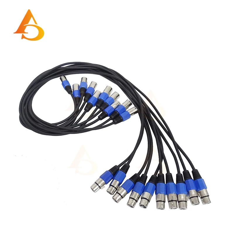 10Pcs/lots 3-PIN DMX Cable 1M/2M/3M Led Par Light Connection Cable DMX Signal Line Used For Stage Light