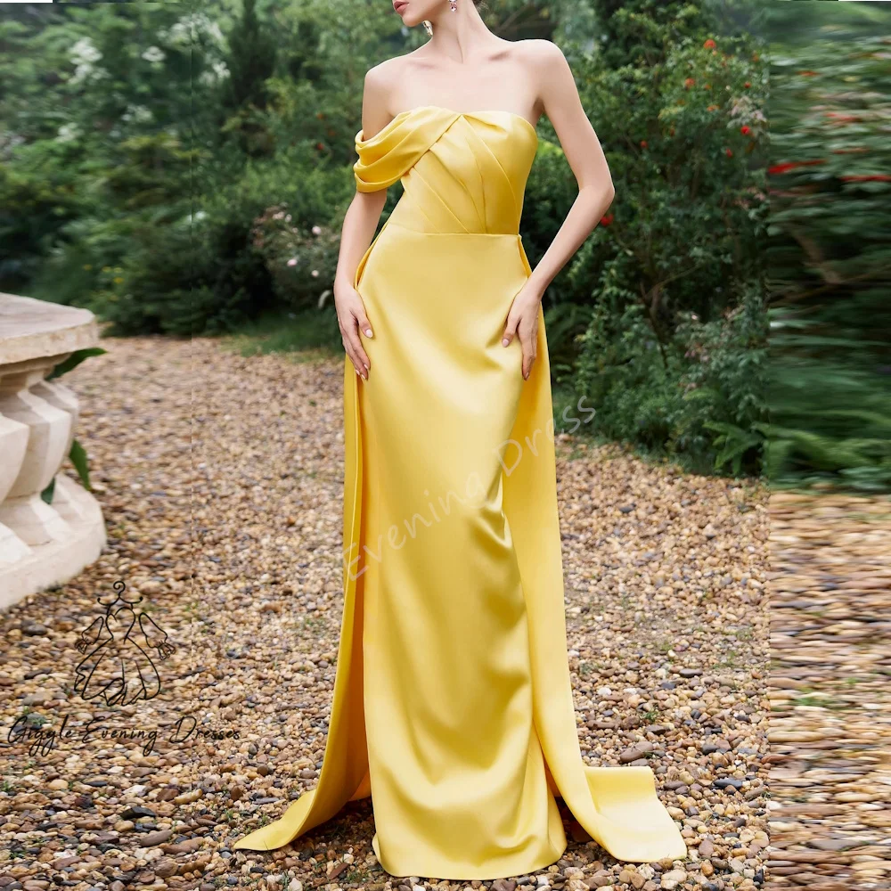

Giggle Customized Straight Satin Fashion Tiered Ruched elegant Off-the-shoulder Formal Saudi evening gala dress for women 2025