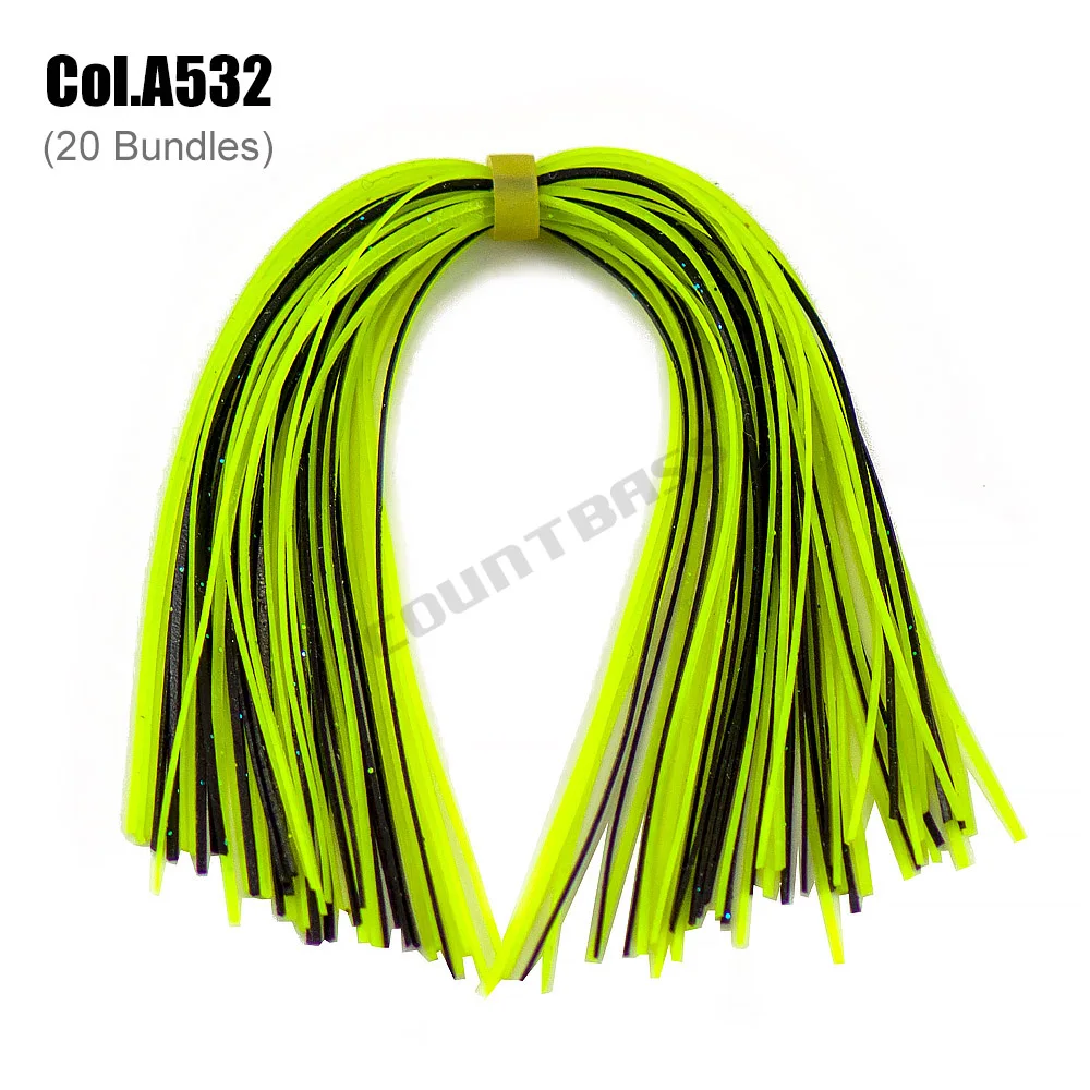 COUNTBASS 20 Bündel 50 Stränge Silikonröcke Angelzubehör, DIY Spinnerbatis Buzzbaits Gummi-Jig-Köder Tintenfischgummi – Detail 35