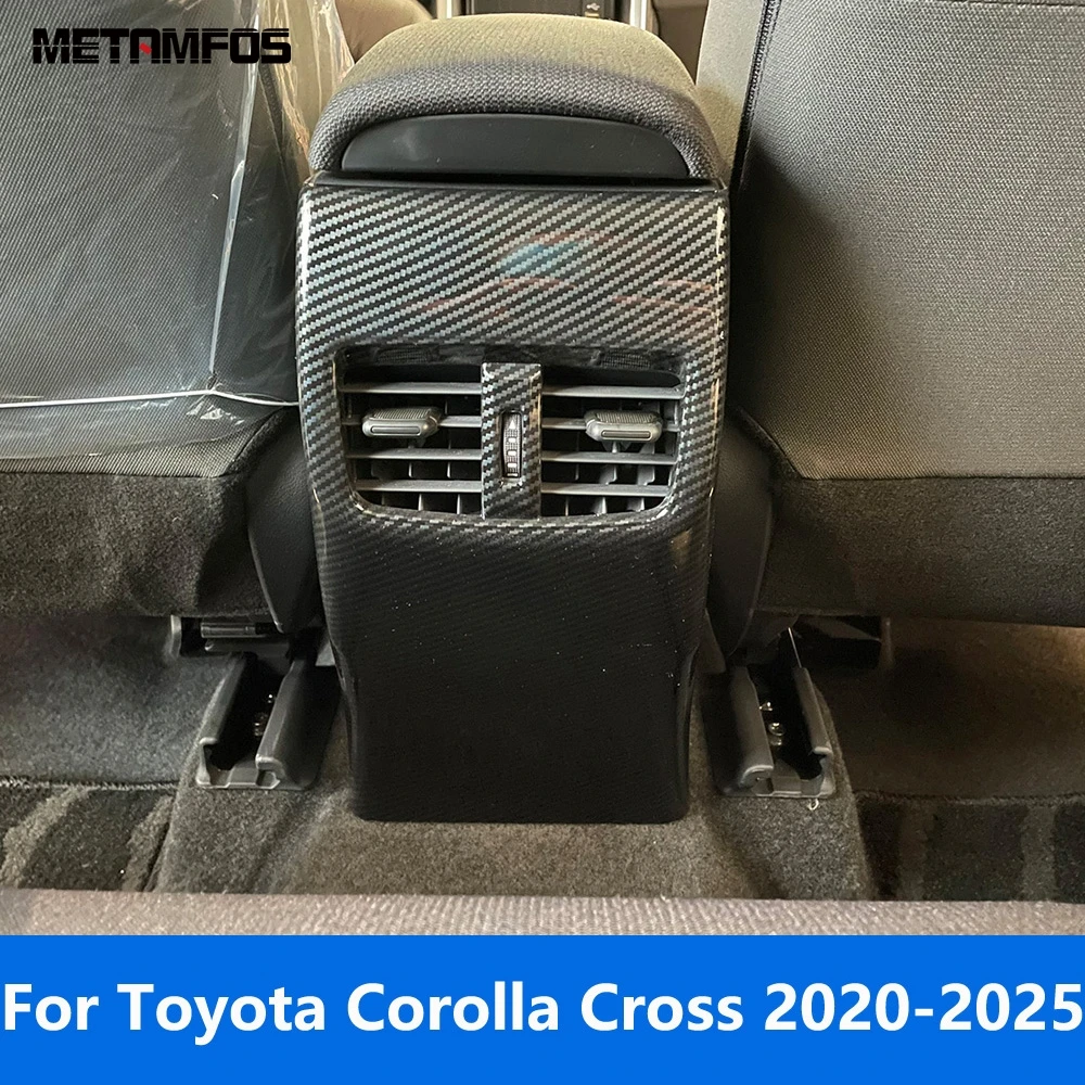 

Для Toyota Corolla Cross 2020-2022 2023 2024 2025 подлокотник из углеродного волокна, задняя крышка вентиляционного отверстия для кондиционера, накладка, аксессуары