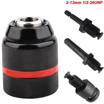 Mandril de Metal JENTORIX 2mm-13mm sem Chave, Mandril Catraca de 3 Garras com Rosca 1/2-20UNF, Mandril para Brocas, Chaves de Fenda e Machos