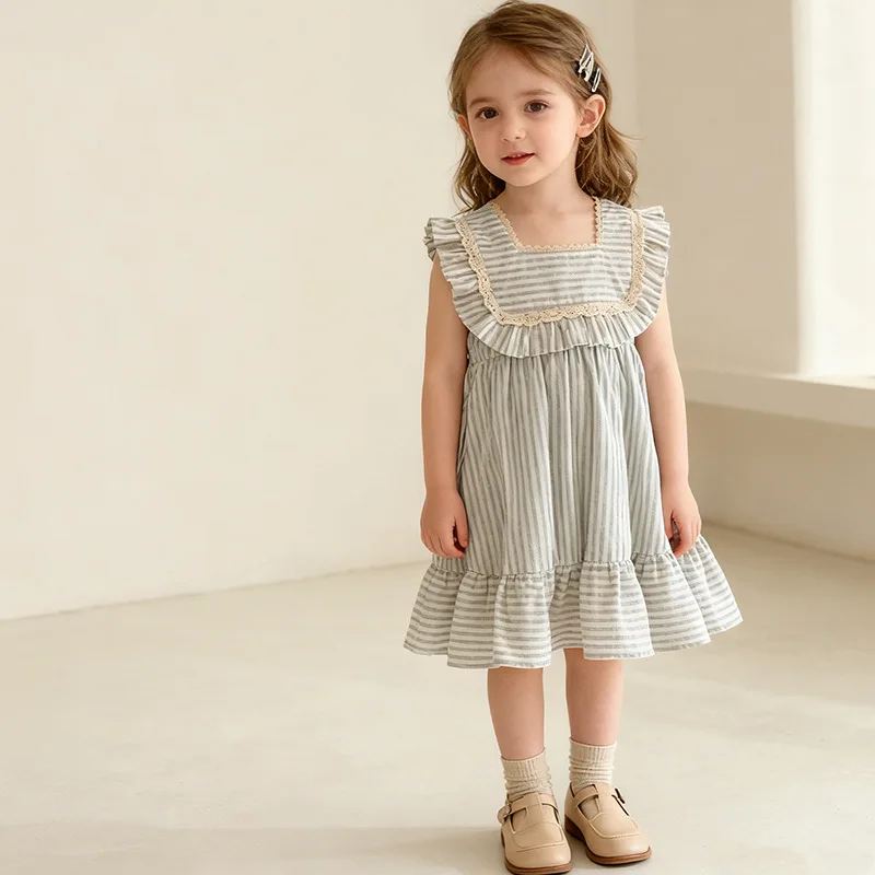 0-7Yrs Toddler Sister Dress Newborn Toddler Girl Romper Ruffle Sleeveless Jumpsuit Infant Onepiece Spring Summer Baby Clothes