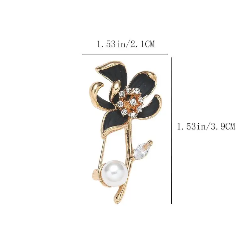 موضة المينا مطعمة الماس اللؤلؤ زهرة بروش دبابيس الملابس الديكور الصدر زهرة الملابس مجوهرات اكسسوارات هدايا #6