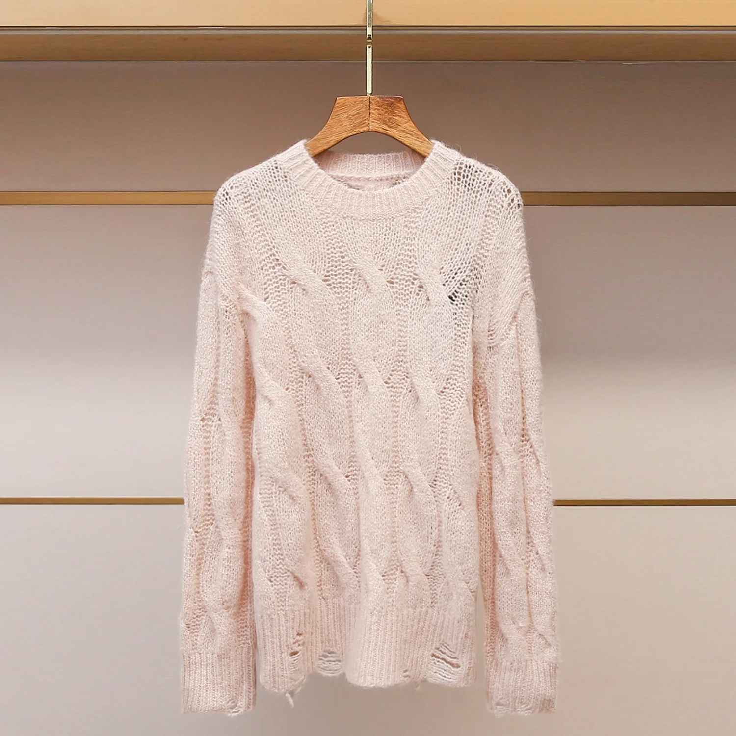 

Мягкий вязаный свитер с длинными рукавами и круглым вырезом для женщин, премиум-класса, осенняя новинка, удобный трикотажный топ Ciwalk