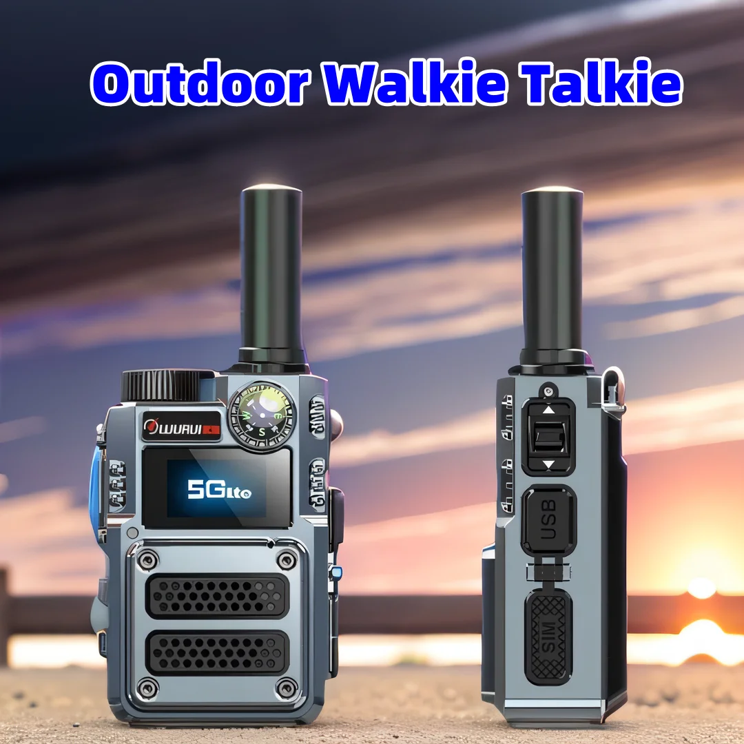 Public network 4G outdoor walkie-talkie with infrared laser compass two-way flashlight global walkie-talkie 6800 mah battery