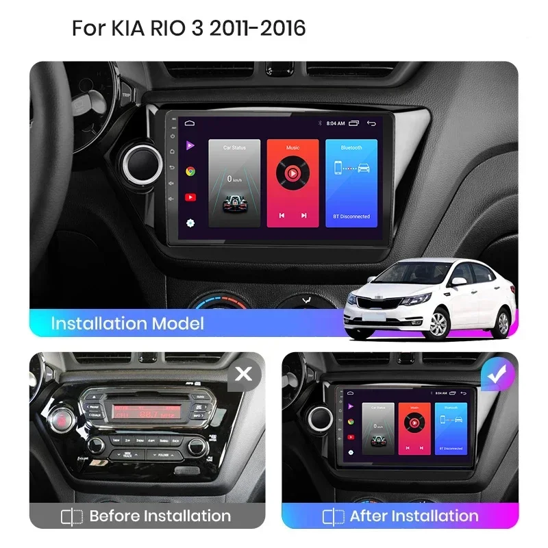 

Android 13 Radio For Kia RIO 3 2011 2012 2013 2014 2015 2016 Car stereo Multimedia Player Carplay Auto GPS navigation DSP 48EQ