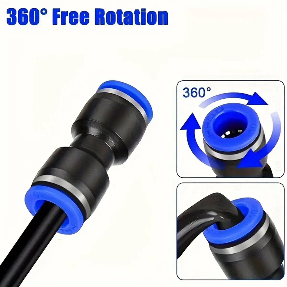 80 Pack Quick Connect Air Hose Fittings Straight Push Connector Fittings Set Pneumatic Air Line Tubing Adapter