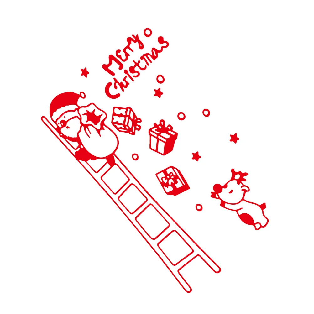 Santa Claus Stickers Christmas Party Paster Xmas Children's Room Pvc Material Elder Wall