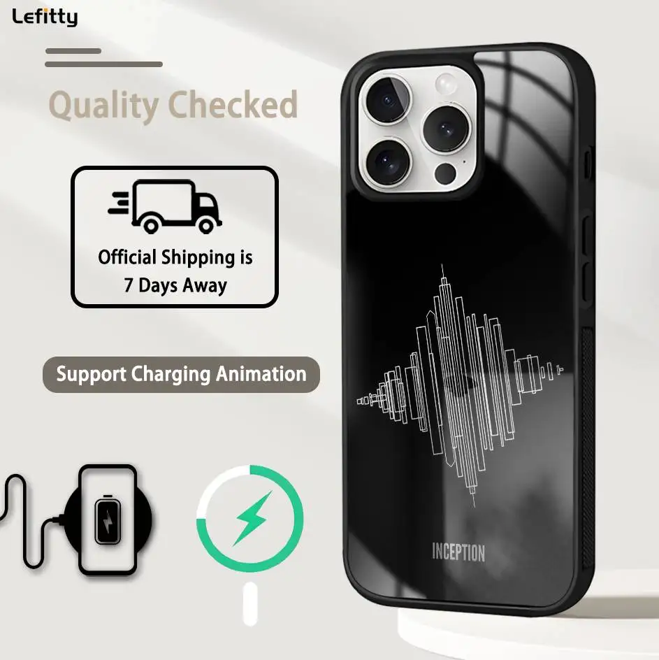 حافظة هاتف فيلم I-Inception لهاتف آيفون 16 15 14 13 12 11 Pro Max Plus شحن لاسلكي صغير غلاف صلب مغناطيسي #2