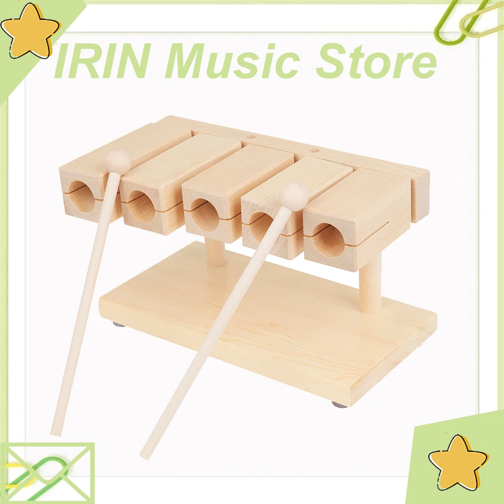 오르프 클래퍼스 우든 피쉬 천연 목재 5음 클래퍼 조기 음악 교육 도구 타악기 액세서리