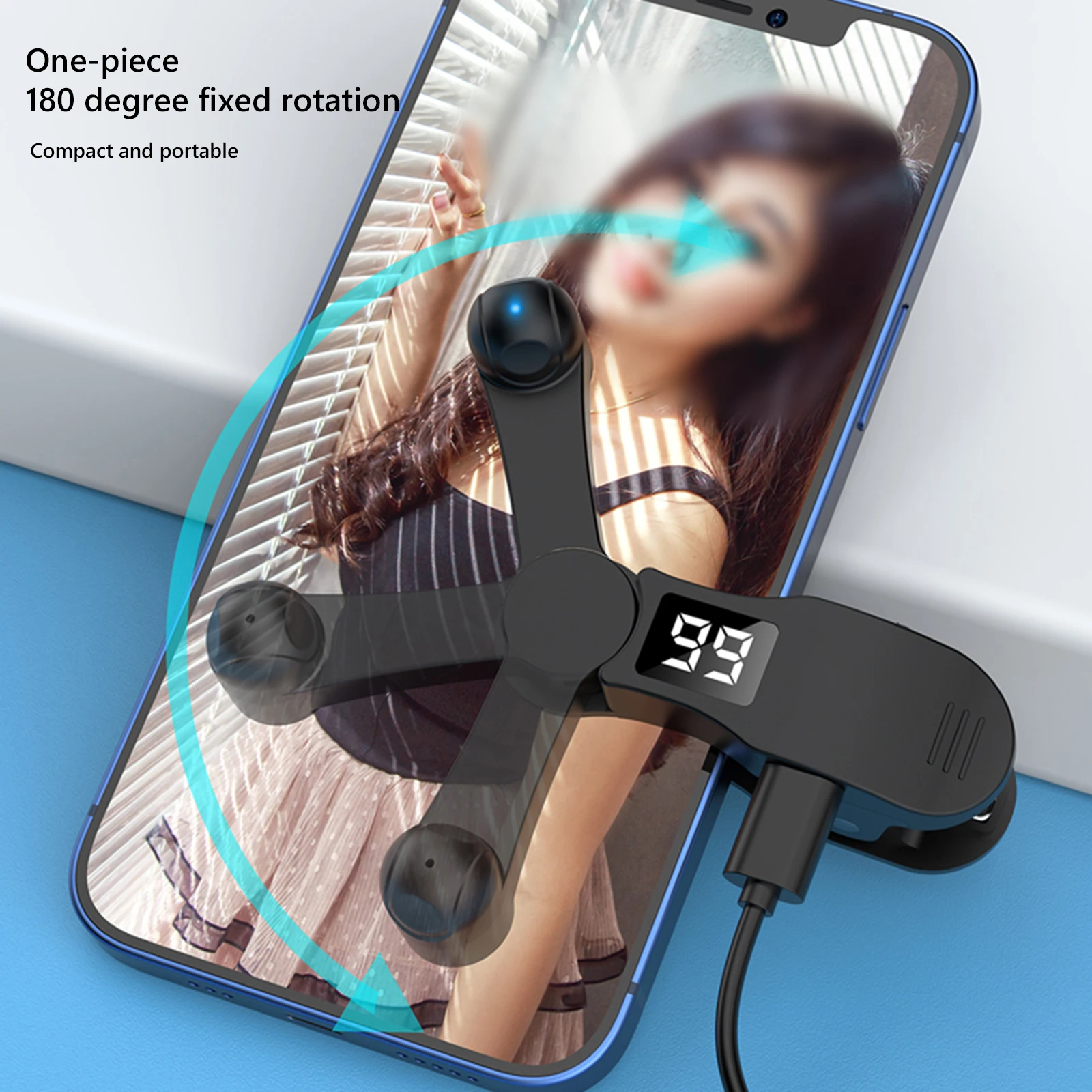 Digital Auto Screen Clicker Automatic Phone Screen Tapper 108 Gears USB Phone Screen Device 180° Rotation for Smart Phone Apps