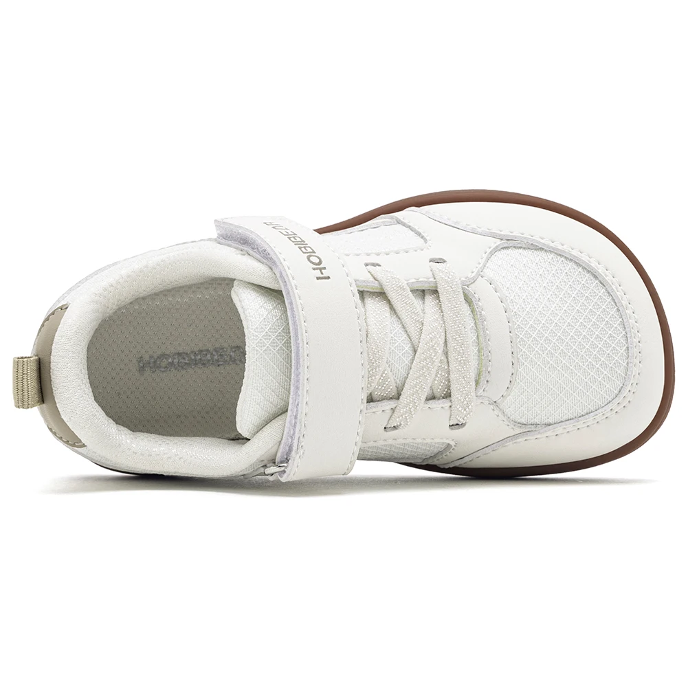 HOBIBEAR Kleinkinder-Schuhe mit breiter Zehenpartie, Klettverschluss, minimalistische Turnschuhe, leichte Wanderschuhe aus Kunstleder und Mesh – Detail 13