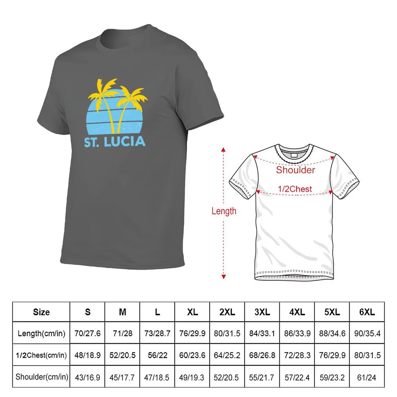 St Lucia Retro T-Shirt anime t shirts for man cotton t shirts high quality t shirts for man pack white T-Shirt