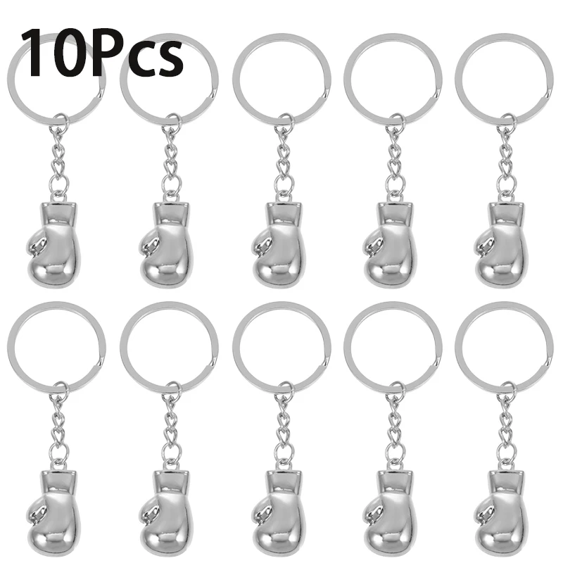 10Pcs Boxing Gloves Keychain Inspirational Gifts for Who Never Give Up Fighter Boxer Gift Sport Souvenirs Metal