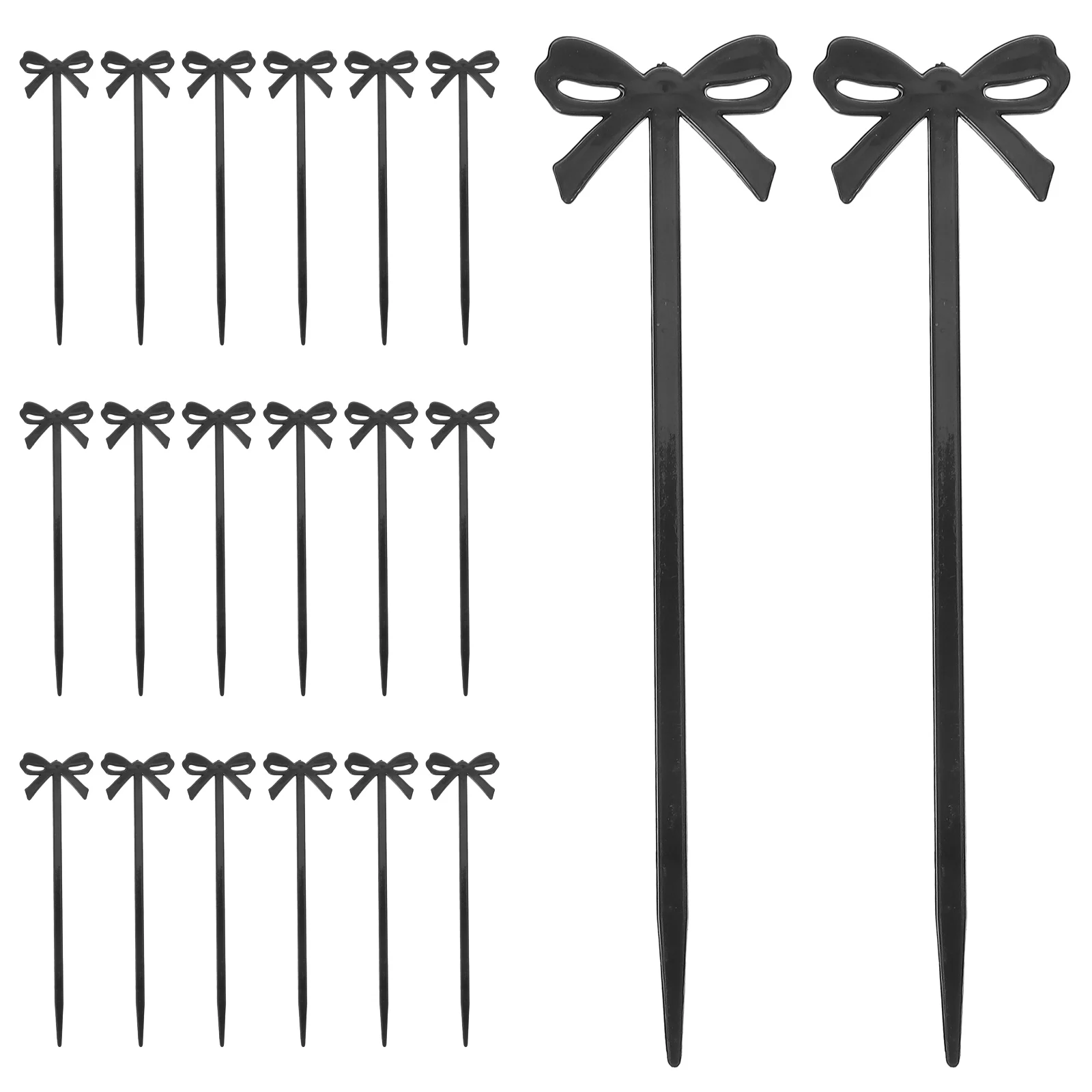 

20 Pcs Bow Shaped Picks Cake Toothpick Halloween Black Stirrer Christmas Cartoon Food Appetizer Forks Kitchen Bar