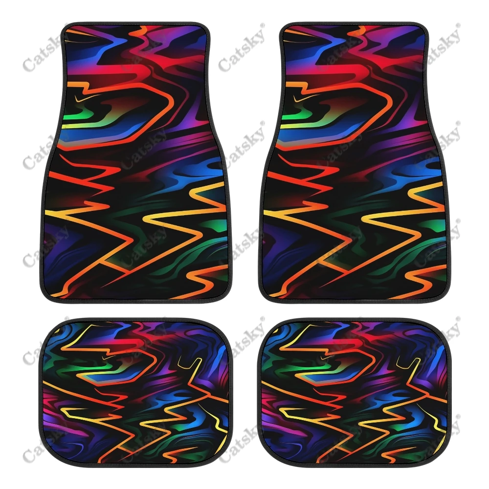 Fantasy Colorful Graffiti Car Auto Floor Mats Carpet, 4PCS Customized Cars Mat All Weather Automotive Vehicle Pad Stylish