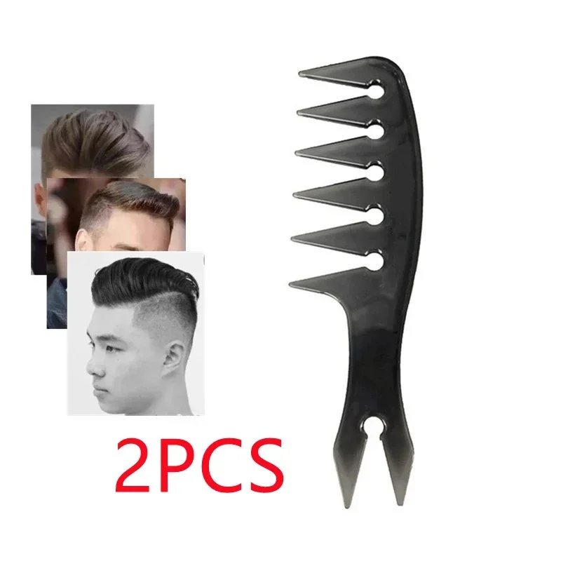 

2PCS Men's Oil Head Comb Back Wide Tooth Hair Styling Fluffy High Texture Productos De Barberia