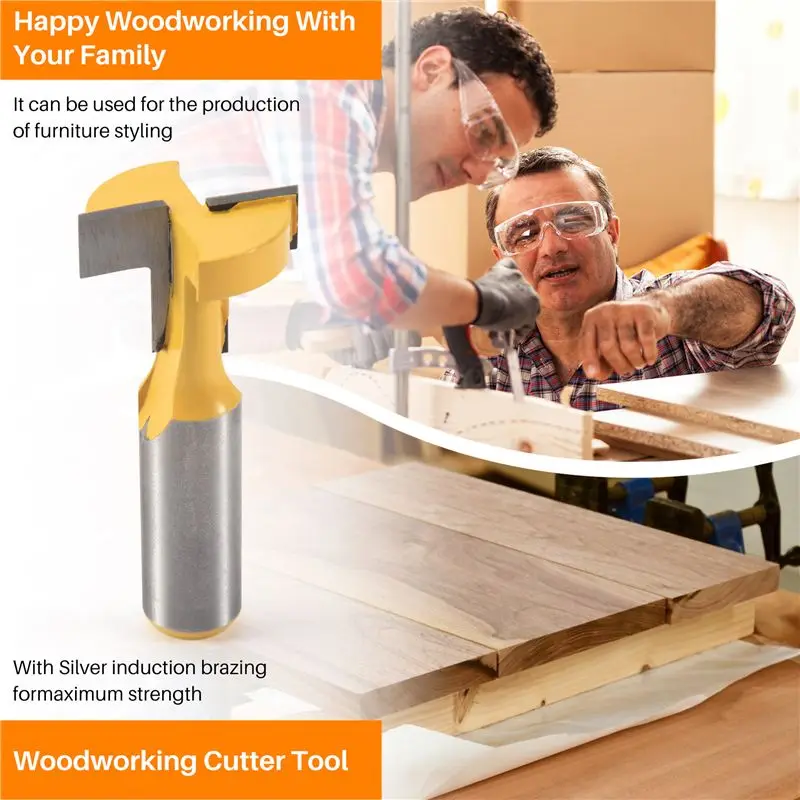 N96R 1/2 Inch Shank Router Bit T-Slot & T-Track Slotting Tenon Cutter Tool