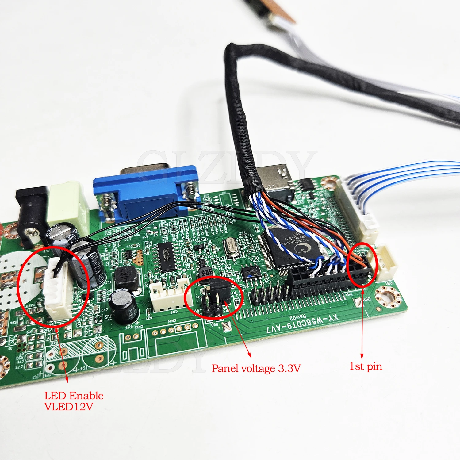 Kit de monitor para HSD121PHW1-A01 a03 HSD110PHW1-A00 hdmi + vga 1366x768 30 pinos lcd tela led painel controlador placa driver diy led