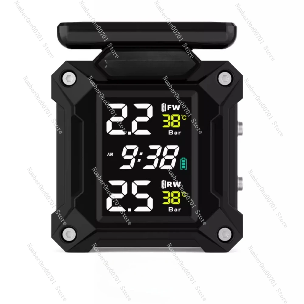 

Motorcycle solar tire pressure monitor, locomotive, electric vehicle, internal and external tire pressure detection instrument