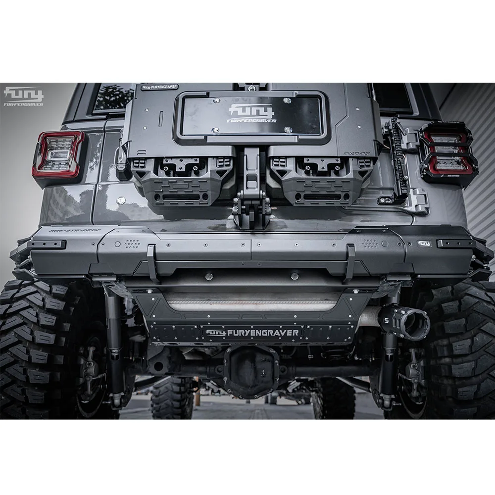 Black Aluminum Alloy Rear Bumper For Jeep Wrangler JL 2018+ F2004