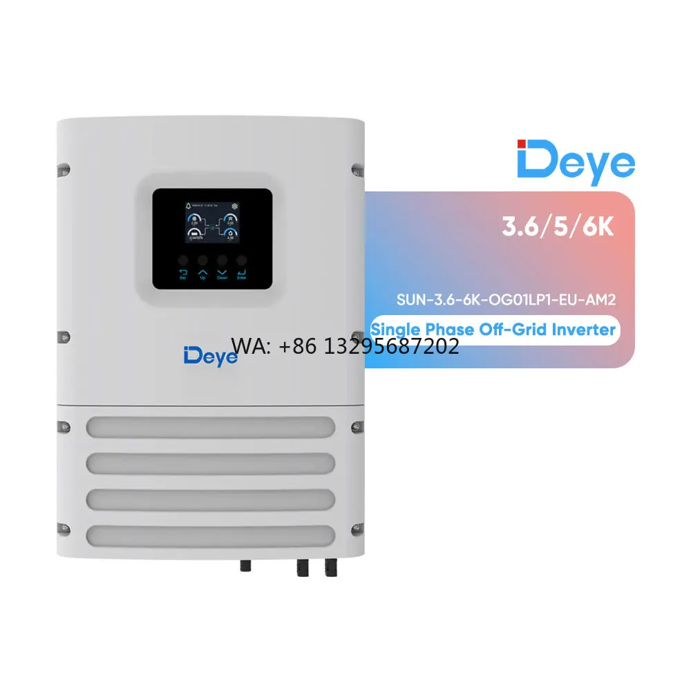 

Deye Sun-6k-og0lp1-eu-am2 Sun-3.6/5/6k-og01lp1-eu-am2 3.6kw 5kw 6kw Single Phase Deye Solar Off Grid Inverter