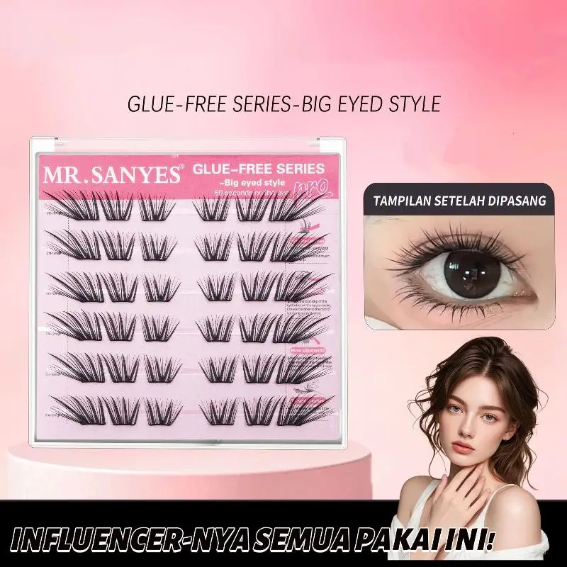 Cils en grappe sans colle, effet naturel grand regard, 1 lot réutilisable, cils cruelty-free pour les amateurs de beauté éthique