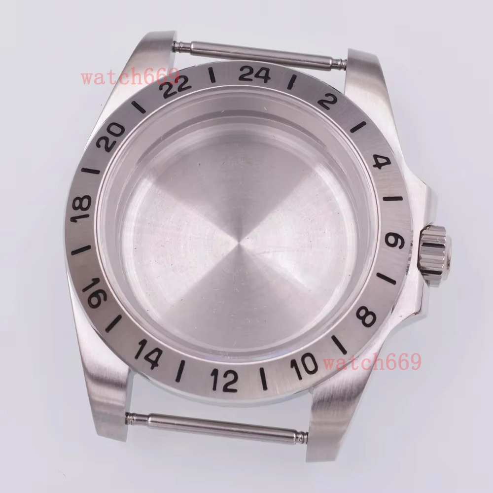 40mm Silver Watch Case Sapphire Glass Fixed Bezel fit NH35 NH36 NH34 ETA2824 PT5000 Movement