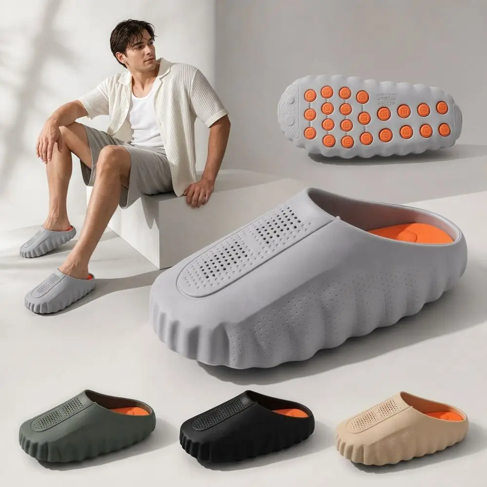 Pantuflas de EVA Suaves para Hombre, Pantuflas de Acupresión para Exteriores, Transpirables, con Suela Gruesa, Ligeras, Antideslizantes, Sandalias de Playa para Verano