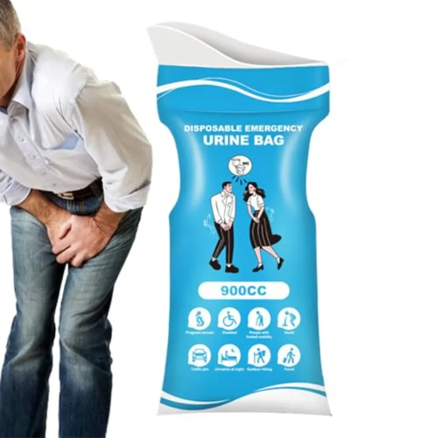 

Urine Bags Travel - 900ml Capacity, Leak Proof Design, Compact Portable Pouch Road Trip Toilet Solution, Pregnant Women Aid, Pa