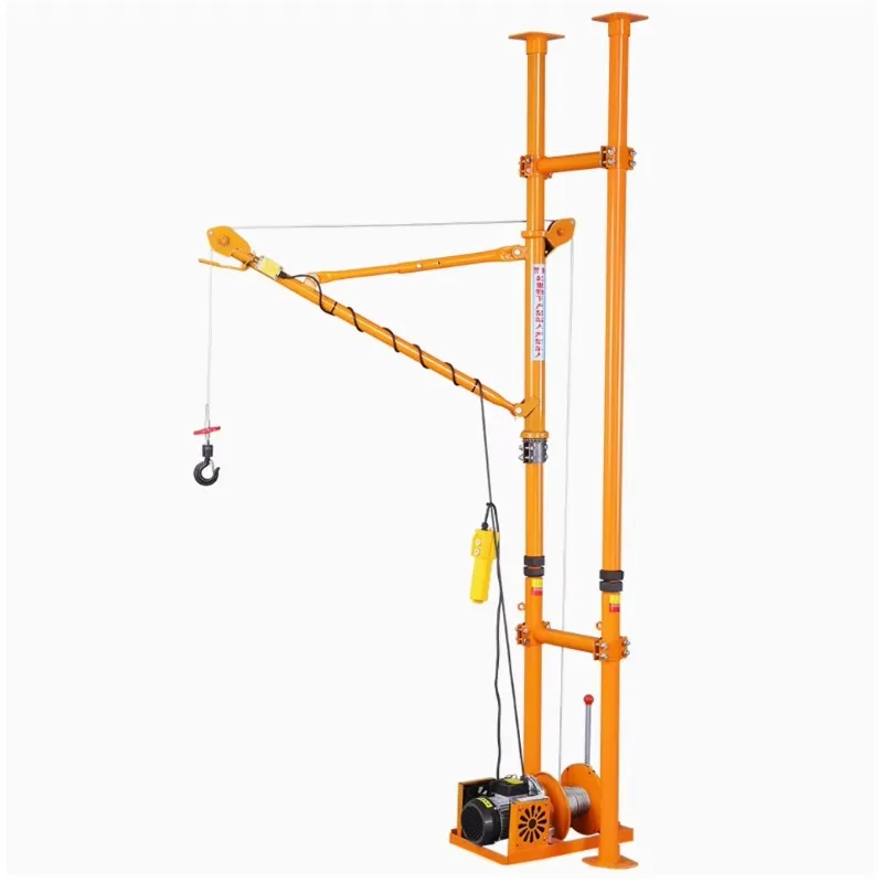 Tr* Portable Dual Column Lift Machine With Rotating Bracket For Indoor Outdoor Sand Feeding And Compact Space Material Handling