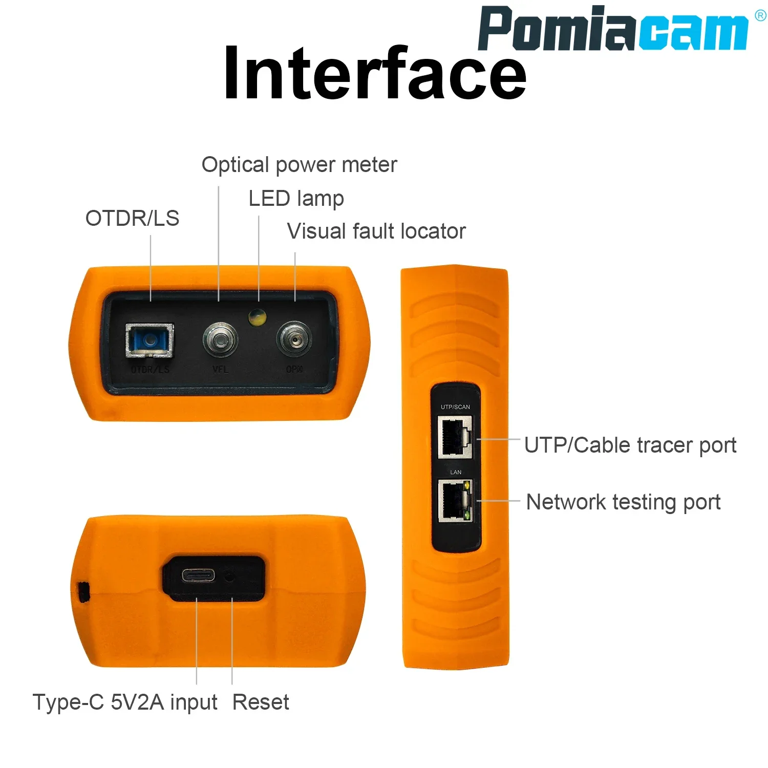 Evenementkaartanalyse en rapport Export Dubbele golflengte en RJ45-netwerkkabeltest Draagbare multifunctionele touchscreen OTDR