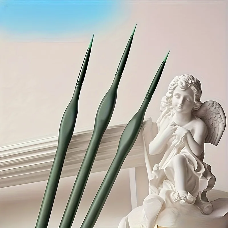 فرش رسم صناعية مصغرة بمقابض مثلثة، لوازم فنية مع تفاصيل فائقة الدقة للأكريليك،