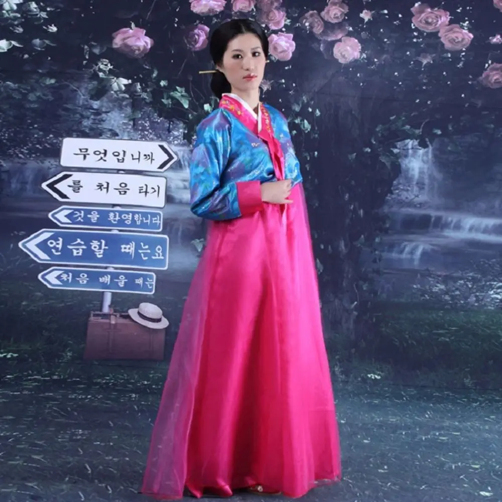 Dae Jang Geum Traditionelle koreanische Kleidung Stickerei Ethno-Stil Koreanisches Hanbok-Kleid Retro Mehrfarbiges Bühnentanzkostüm