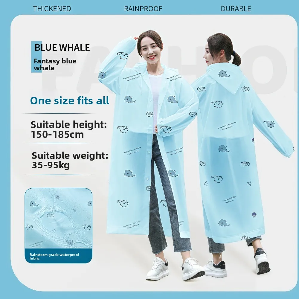 Jednorazowy płaszcz przeciwdeszczowy, długi, pełny, odporny na deszcz, damski podróżny, turystyczny, jeździecki, przenośny, pogrubiony, modny poncho